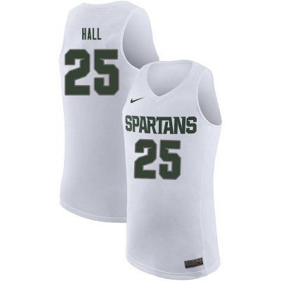 Men Michigan State Spartans NCAA #25 Malik Hall White Authentic Nike Stitched College Basketball Jersey GZ32X64CC